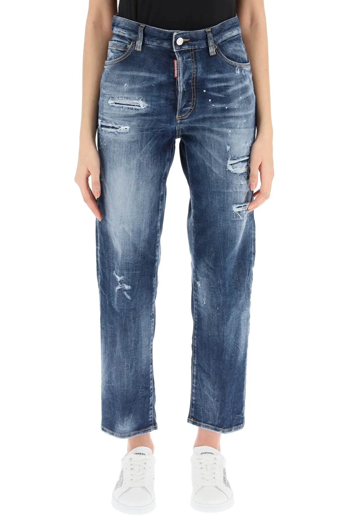 Dsquared2 Distressed Straight Leg Jeans