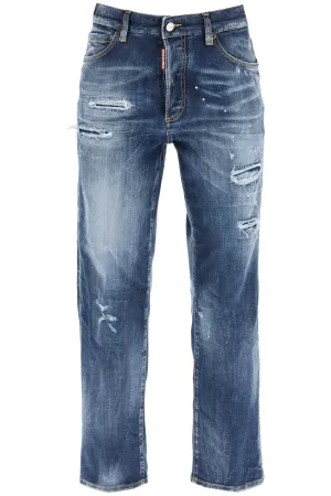 Dsquared2 Distressed Straight Leg Jeans