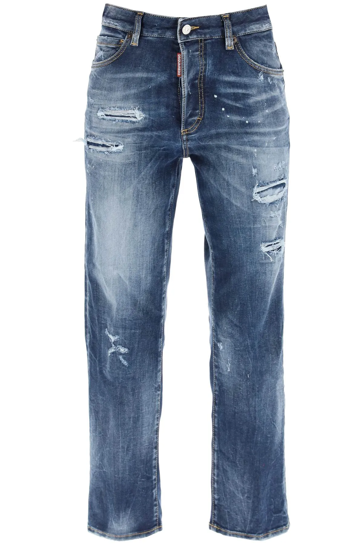 Dsquared2 Distressed Straight Leg Jeans