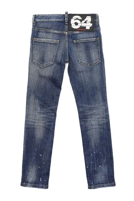 Dsquared2 Kids Logo Detailed Straight Leg Jeans