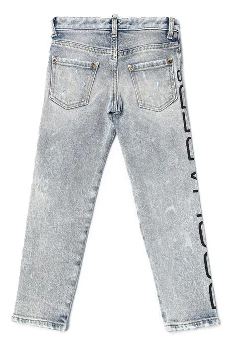 Dsquared2 Kids Logo Printed Straight Leg Jeans