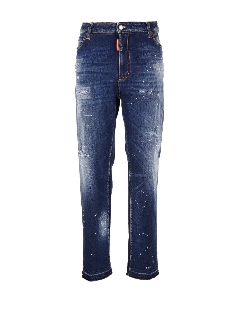 Dsquared2 Paint-Splatter Low-Rise Jeans