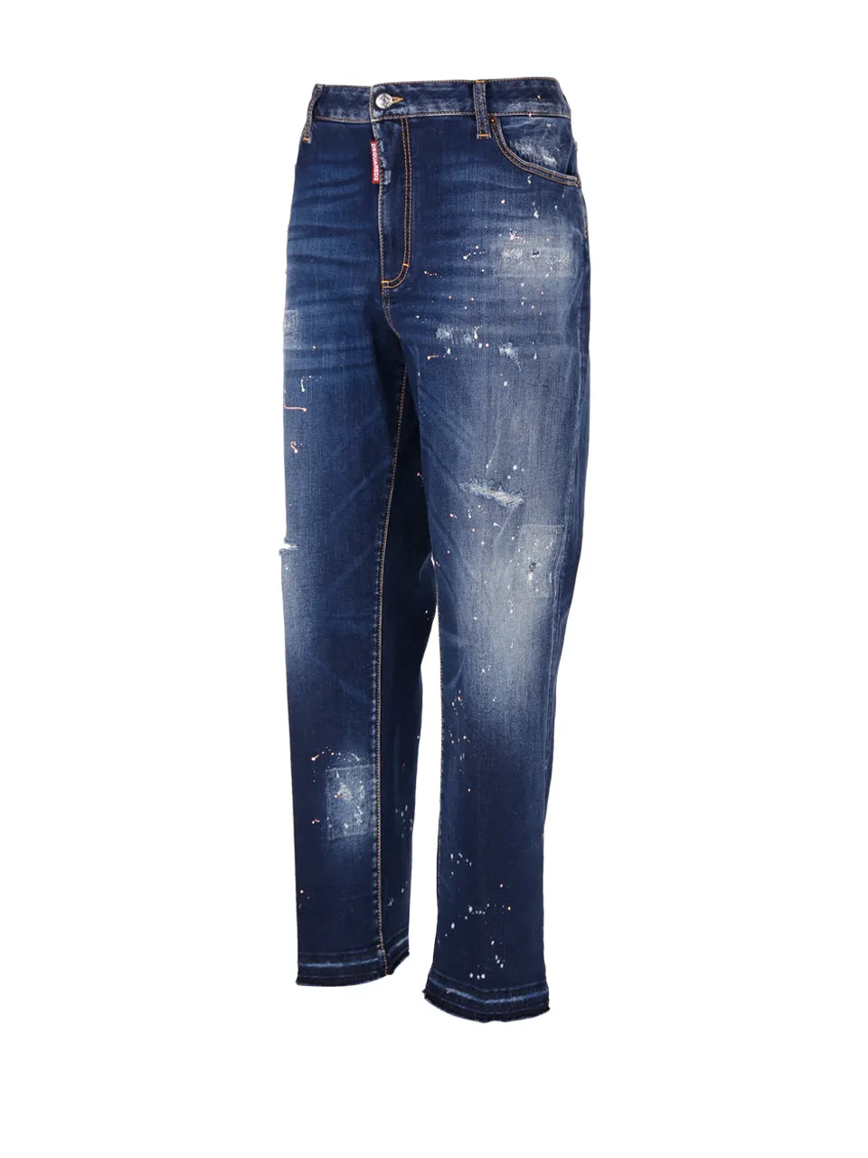 Dsquared2 Paint-Splatter Low-Rise Jeans