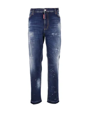 Dsquared2 Paint-Splatter Low-Rise Jeans