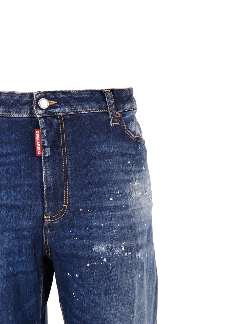 Dsquared2 Paint-Splatter Low-Rise Jeans