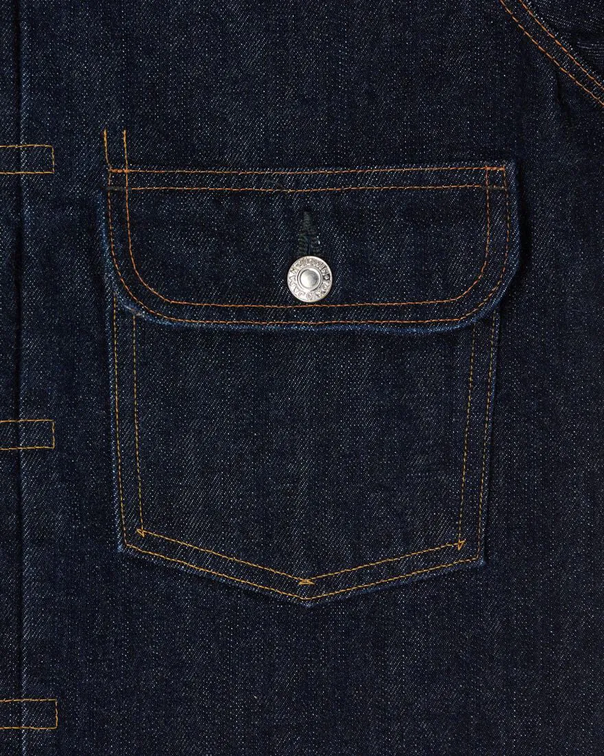 Edwin Made In Japan Denim Jacket - 14oz Kurabo Recycled Red Selvage Denim / Blue Rinsed