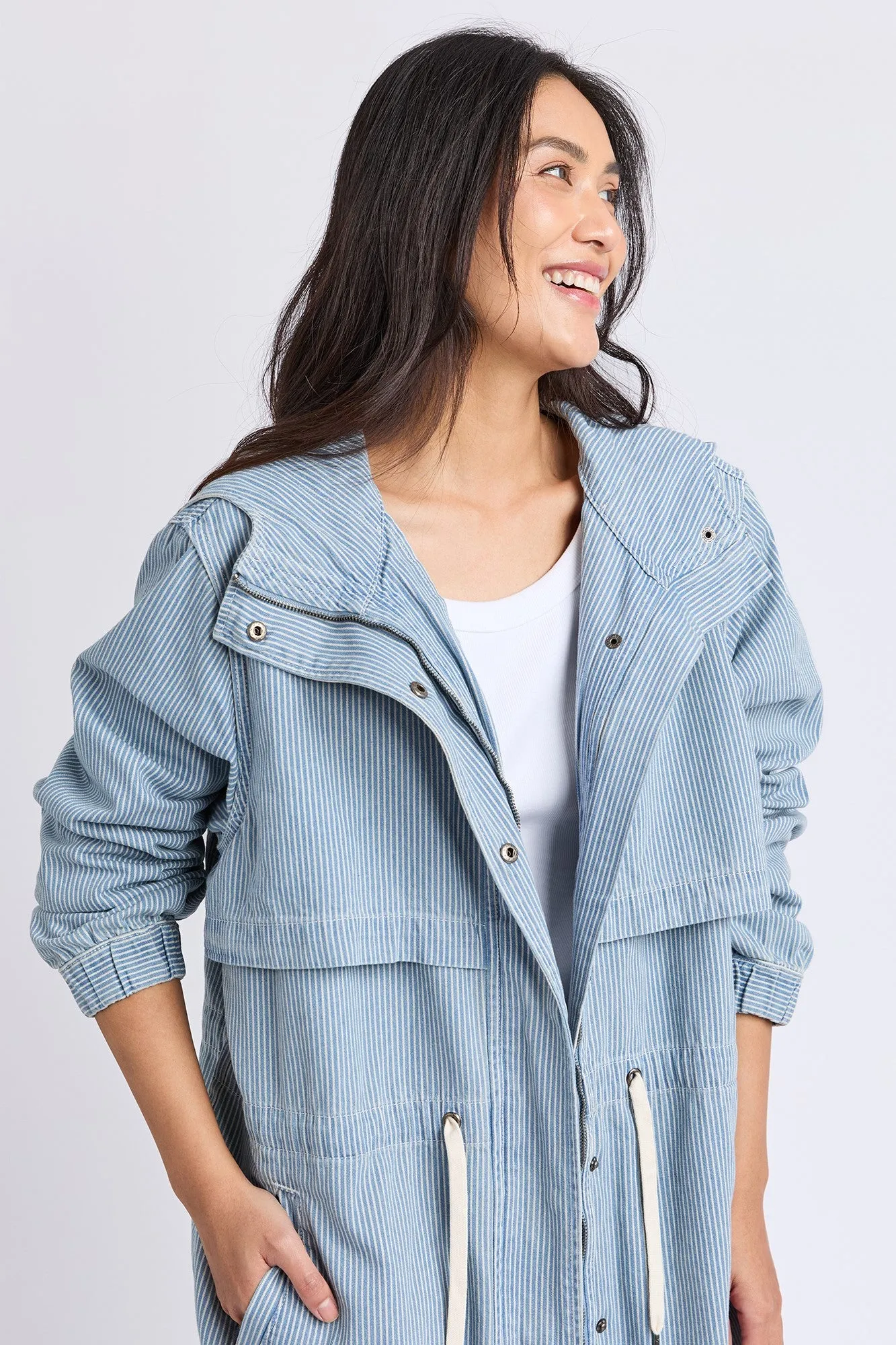 Elm Bennet Denim Parker Blue White Stripe
