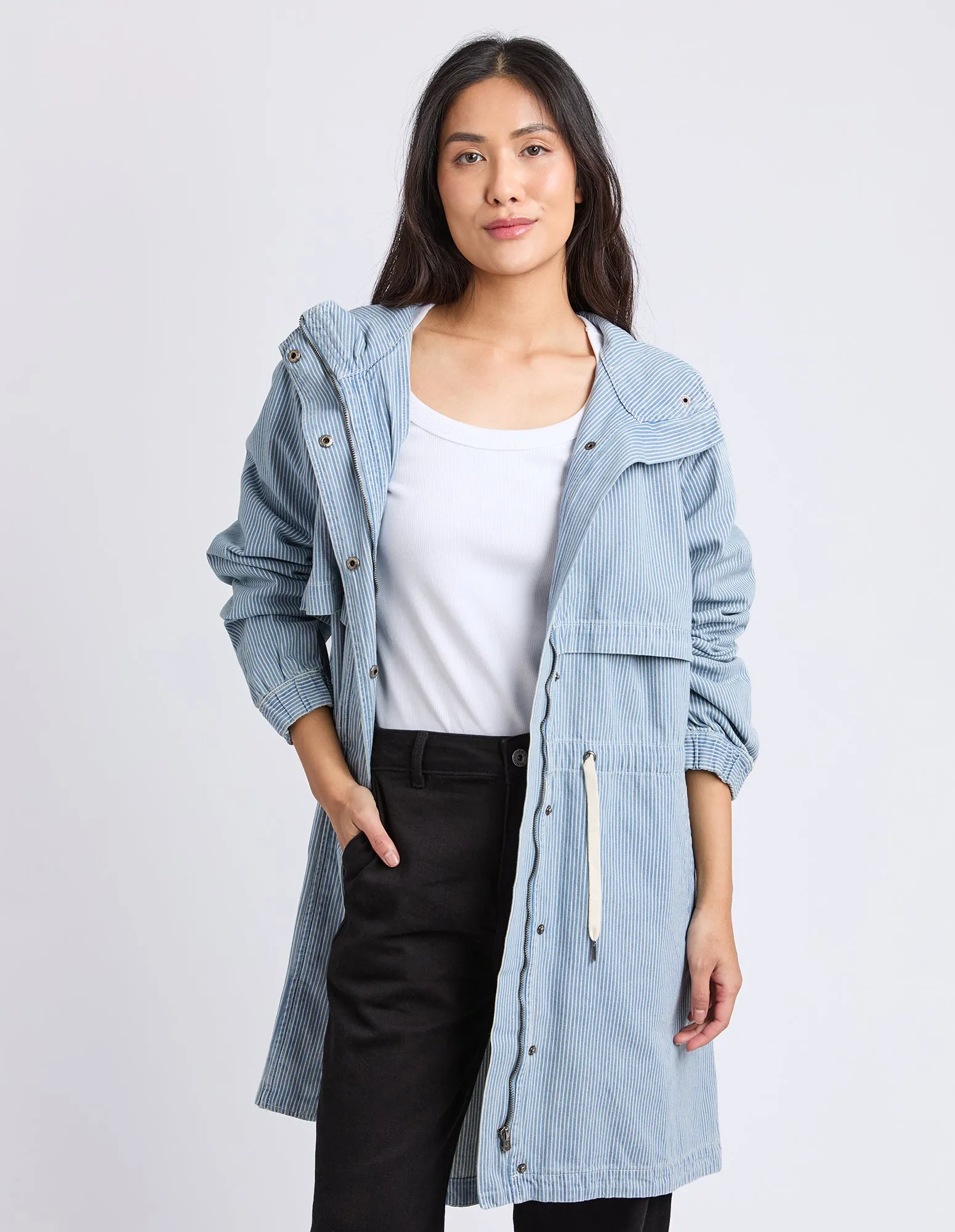 Elm Bennet Denim Parker Blue White Stripe