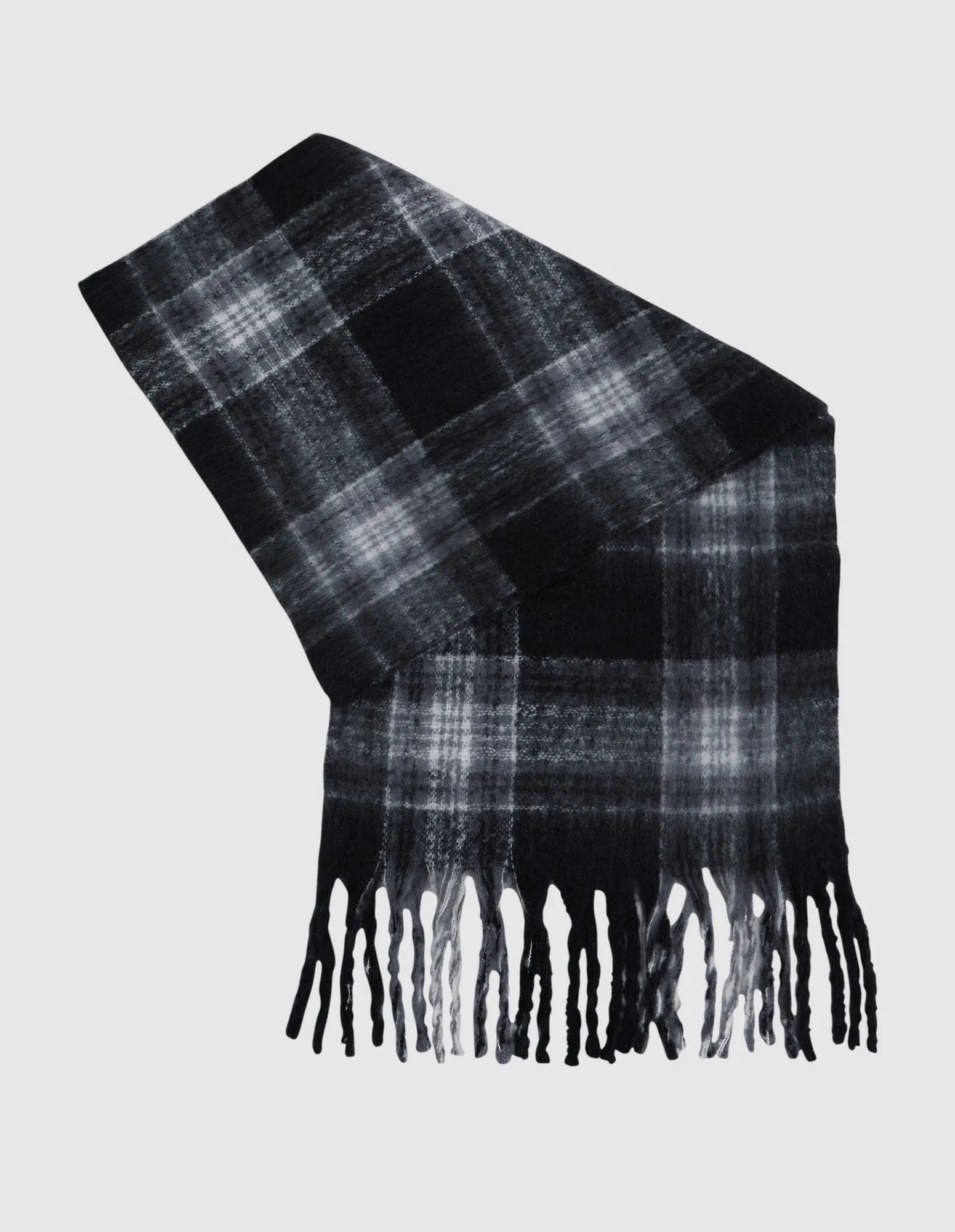 Elm Crest Scarf Black White Check