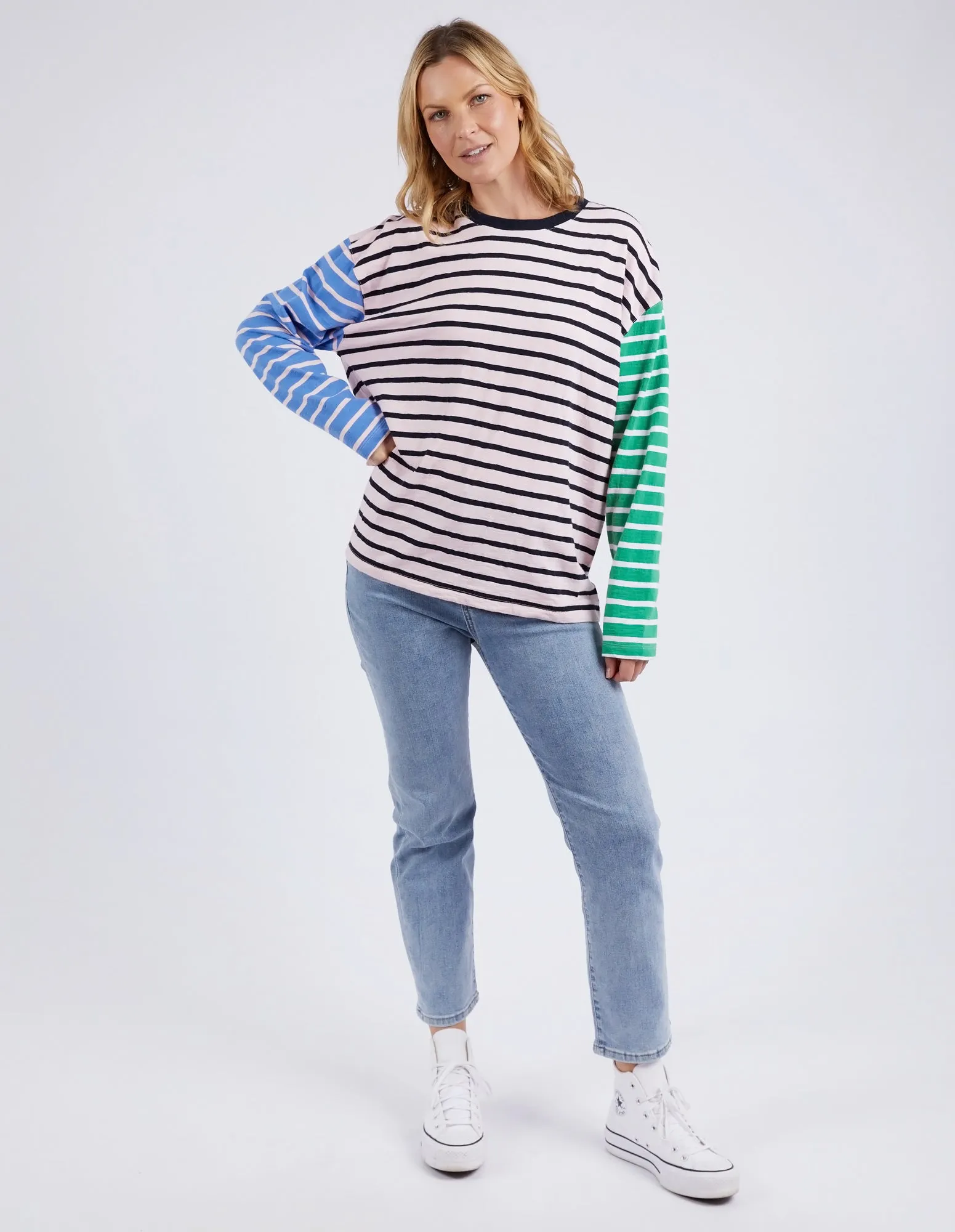 Elm Sally Stripe L/S Tee Pinkaboo