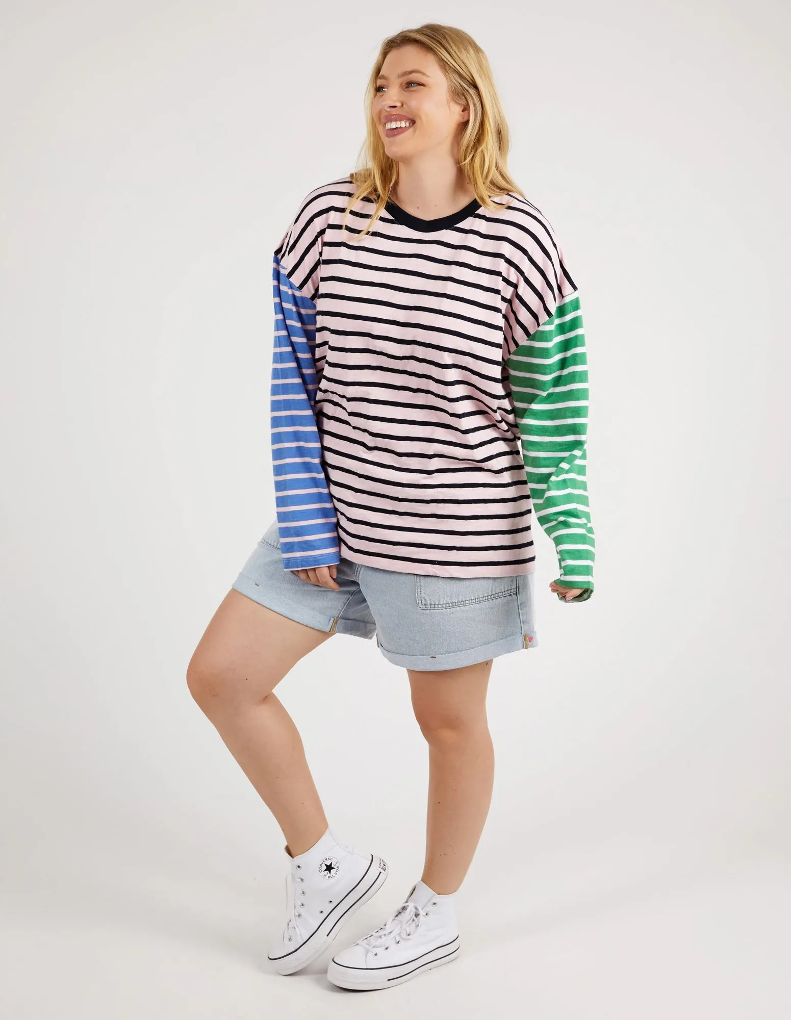Elm Sally Stripe L/S Tee Pinkaboo