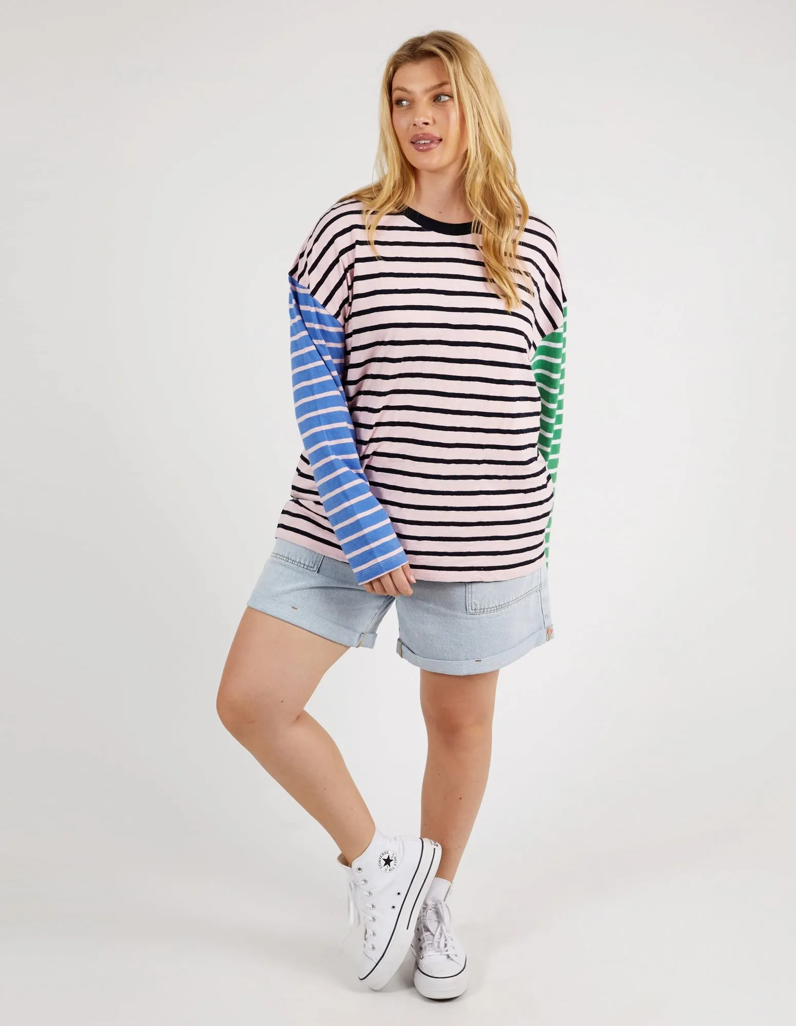 Elm Sally Stripe L/S Tee Pinkaboo