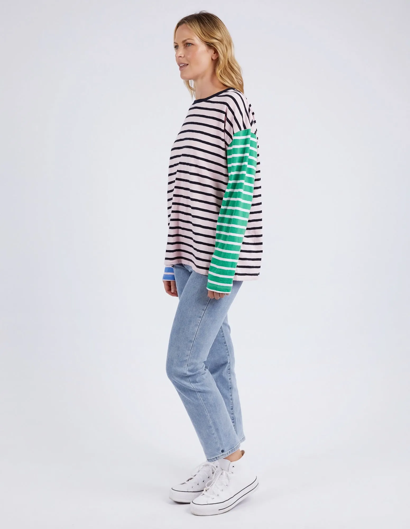 Elm Sally Stripe L/S Tee Pinkaboo