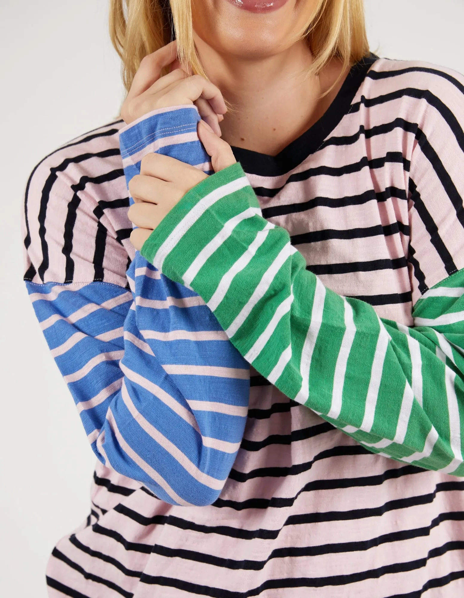 Elm Sally Stripe L/S Tee Pinkaboo