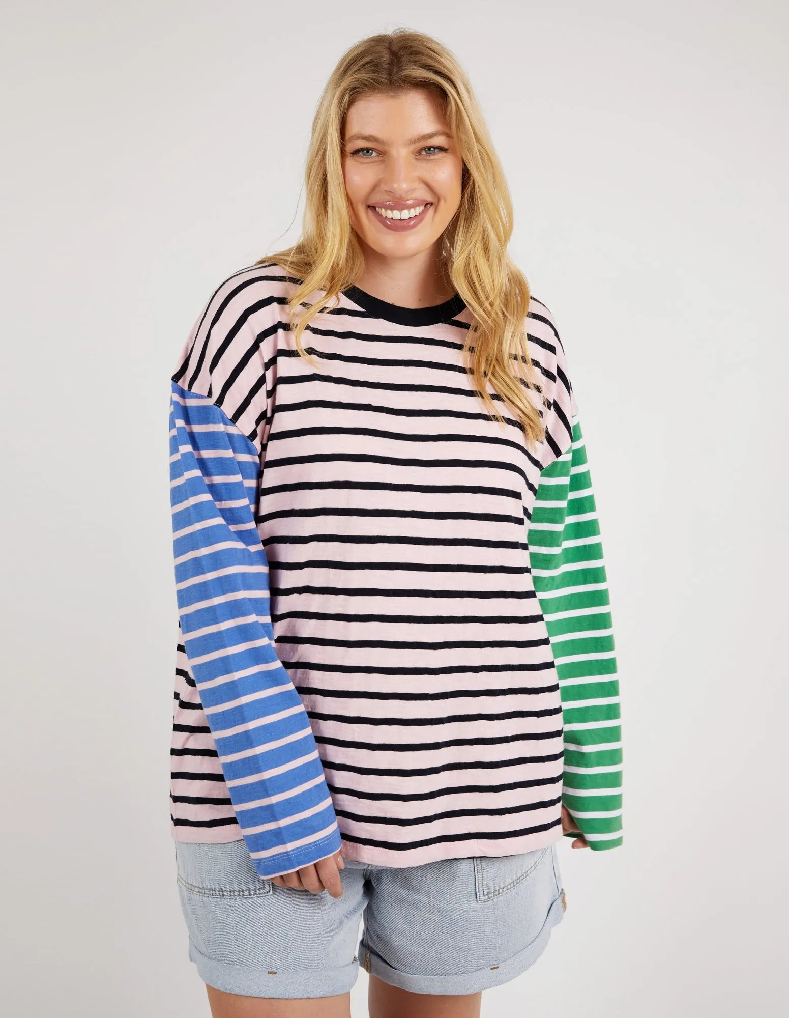 Elm Sally Stripe L/S Tee Pinkaboo