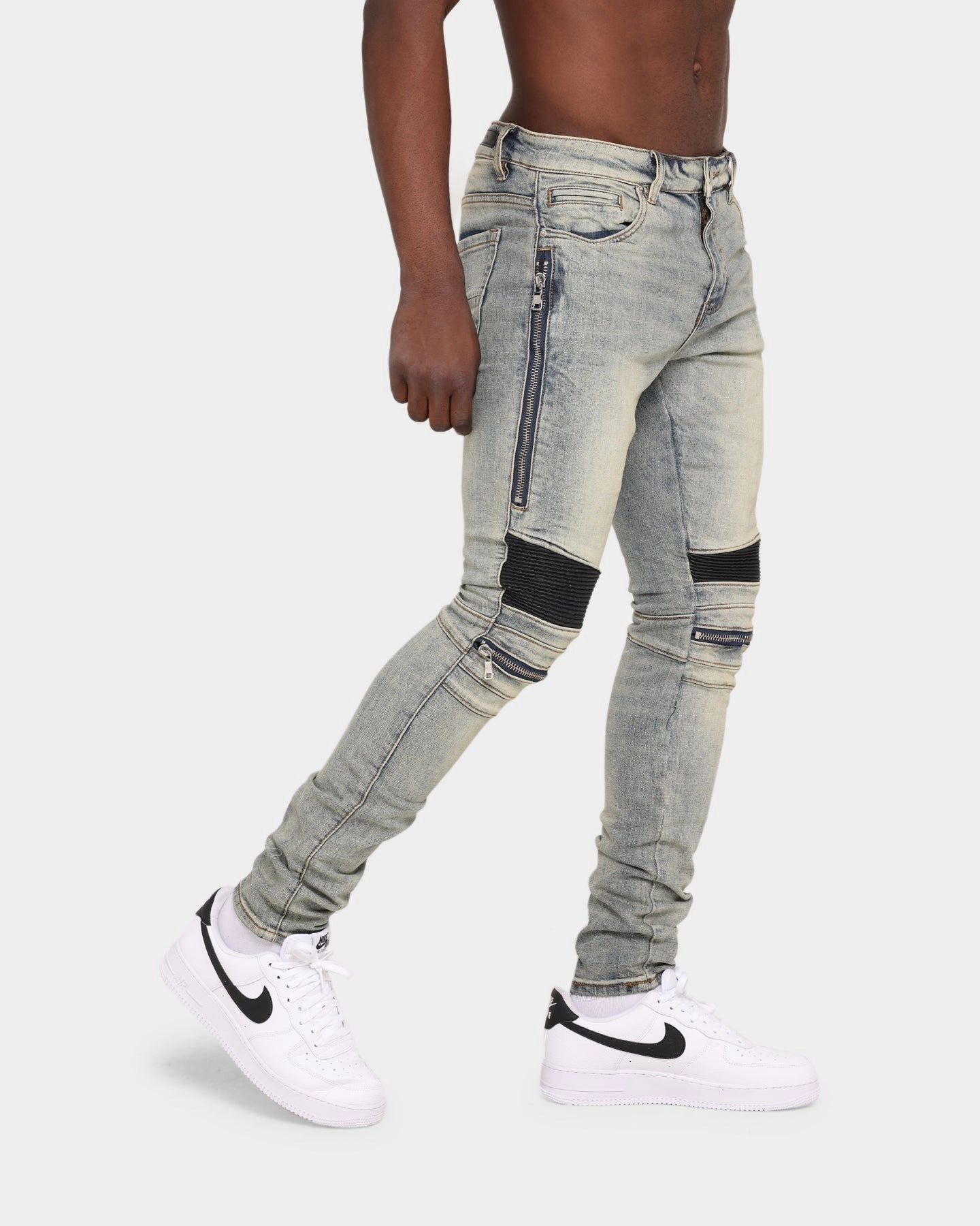Embellish Sunny Biker Denim Jean Light Sand