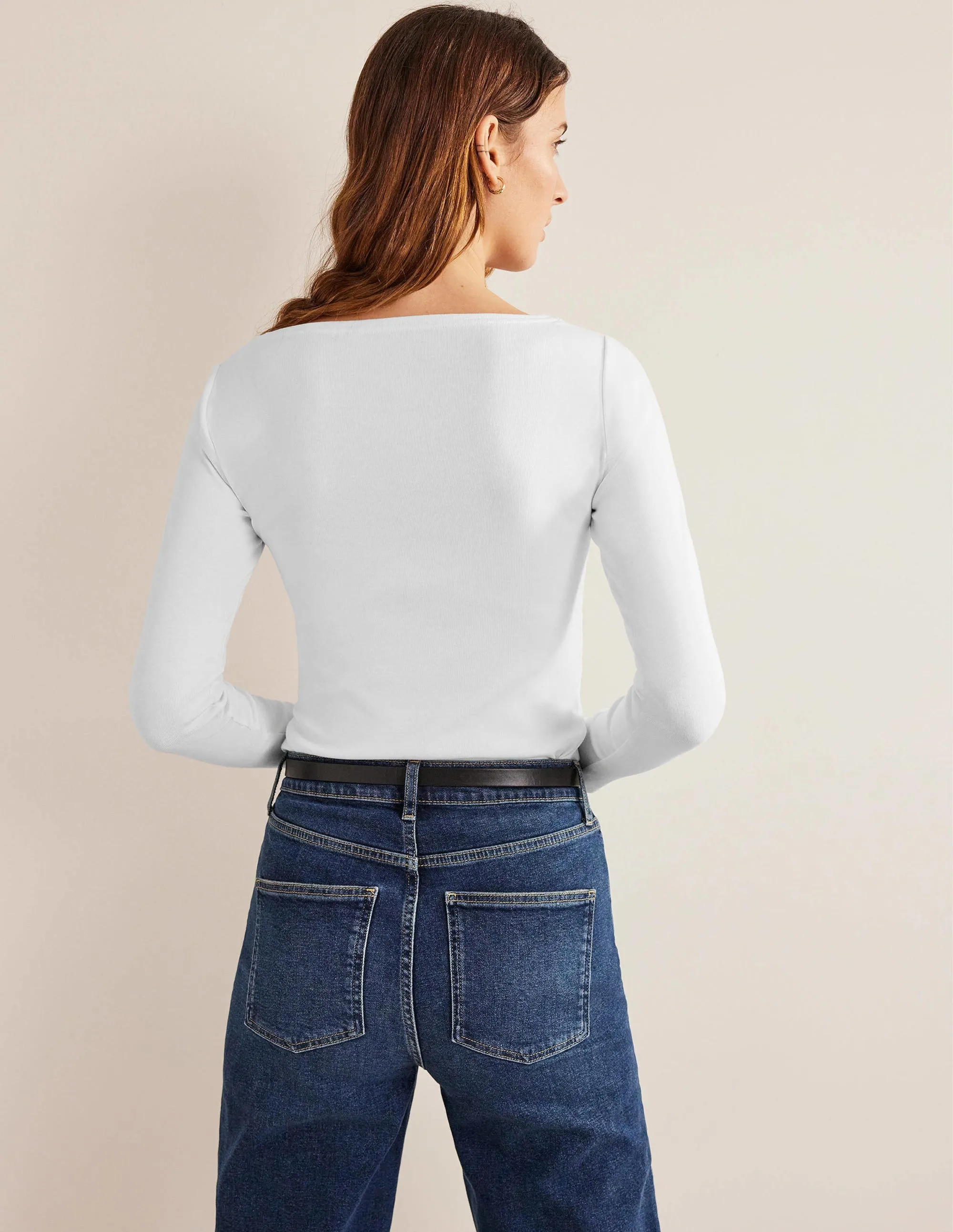 Essential Boatneck Top-White