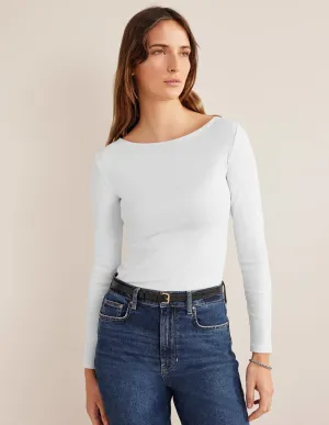 Essential Boatneck Top-White