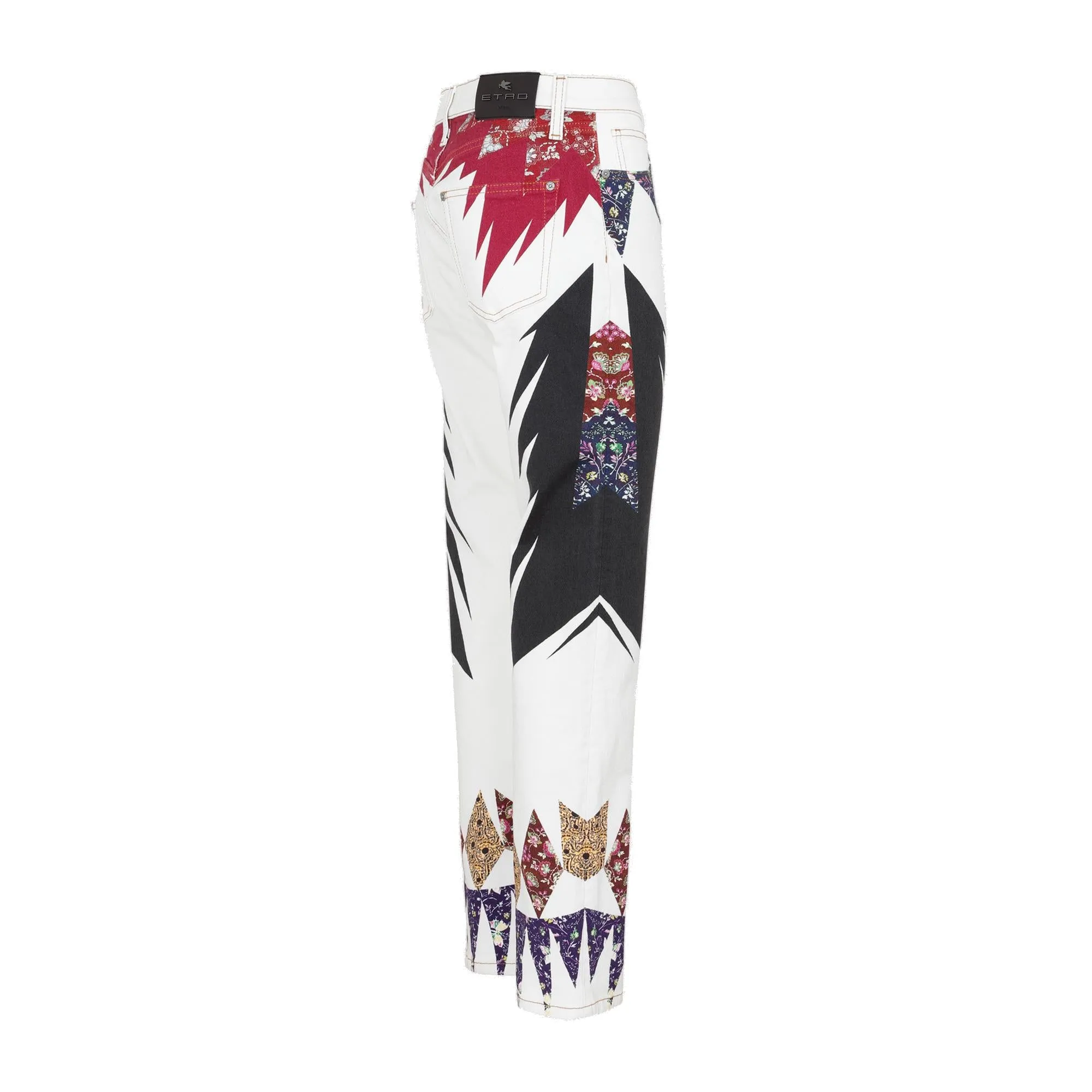 Etro Logo Patch Straight Leg Jeans