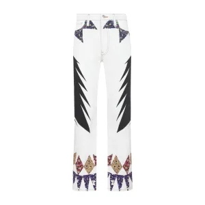 Etro Logo Patch Straight Leg Jeans