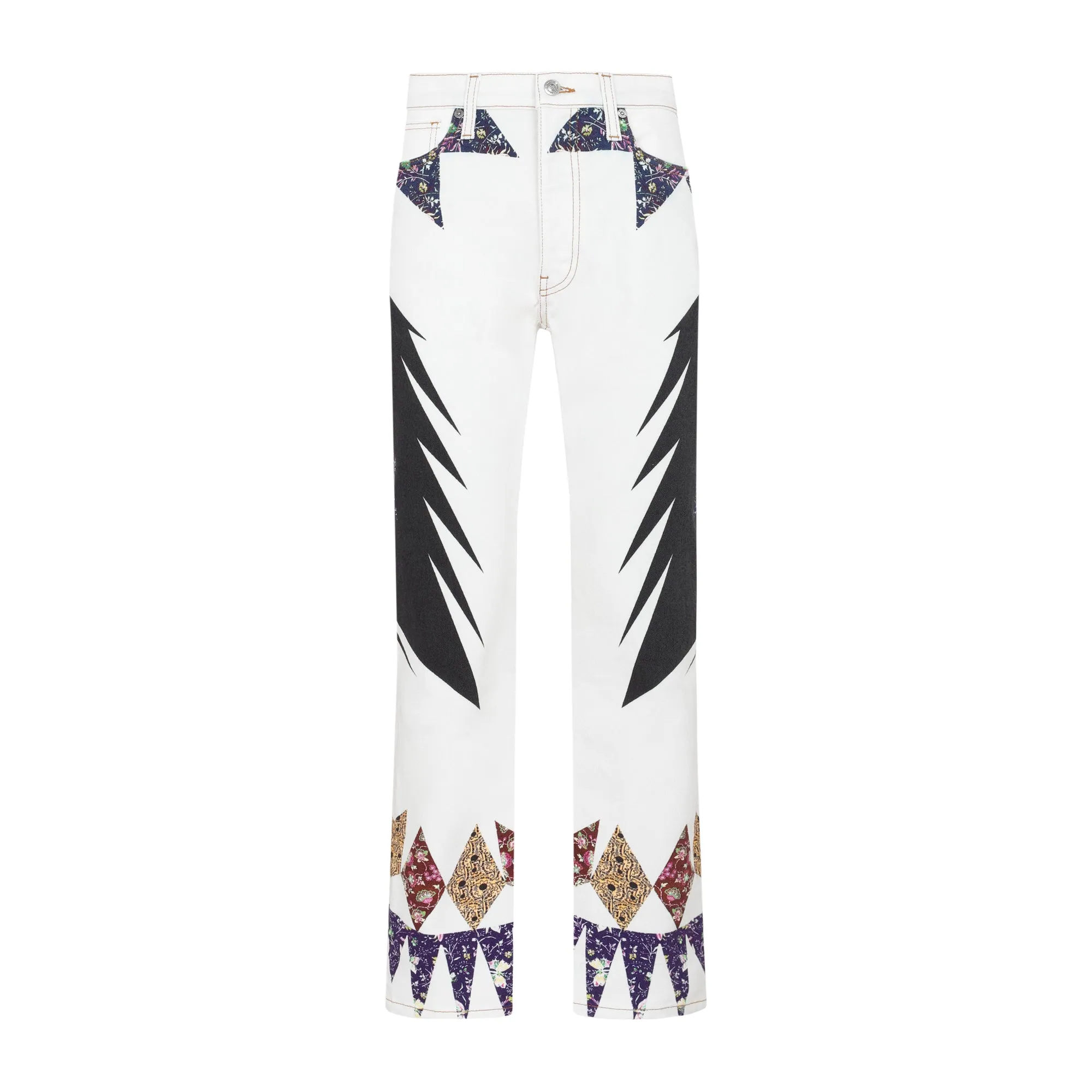 Etro Logo Patch Straight Leg Jeans