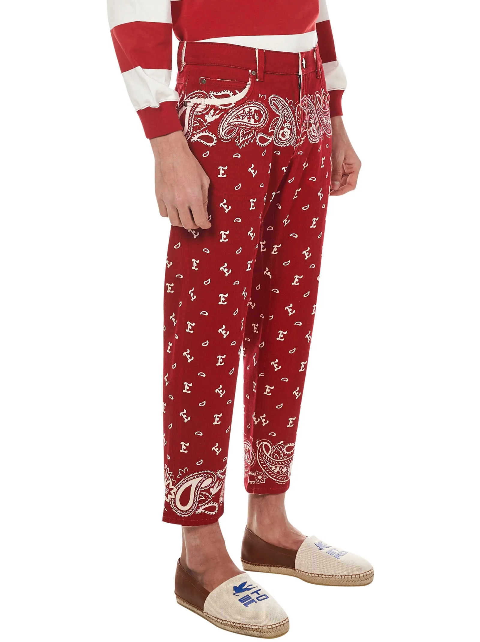 Etro Paisley Print Straight Leg Jeans