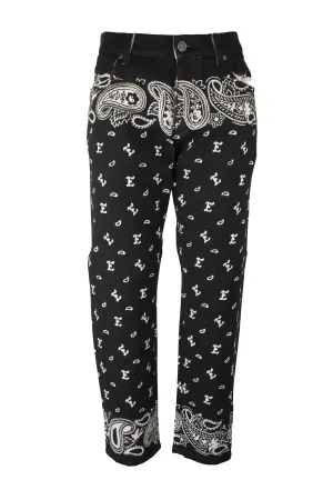 Etro Paisley Print Straight Leg Jeans