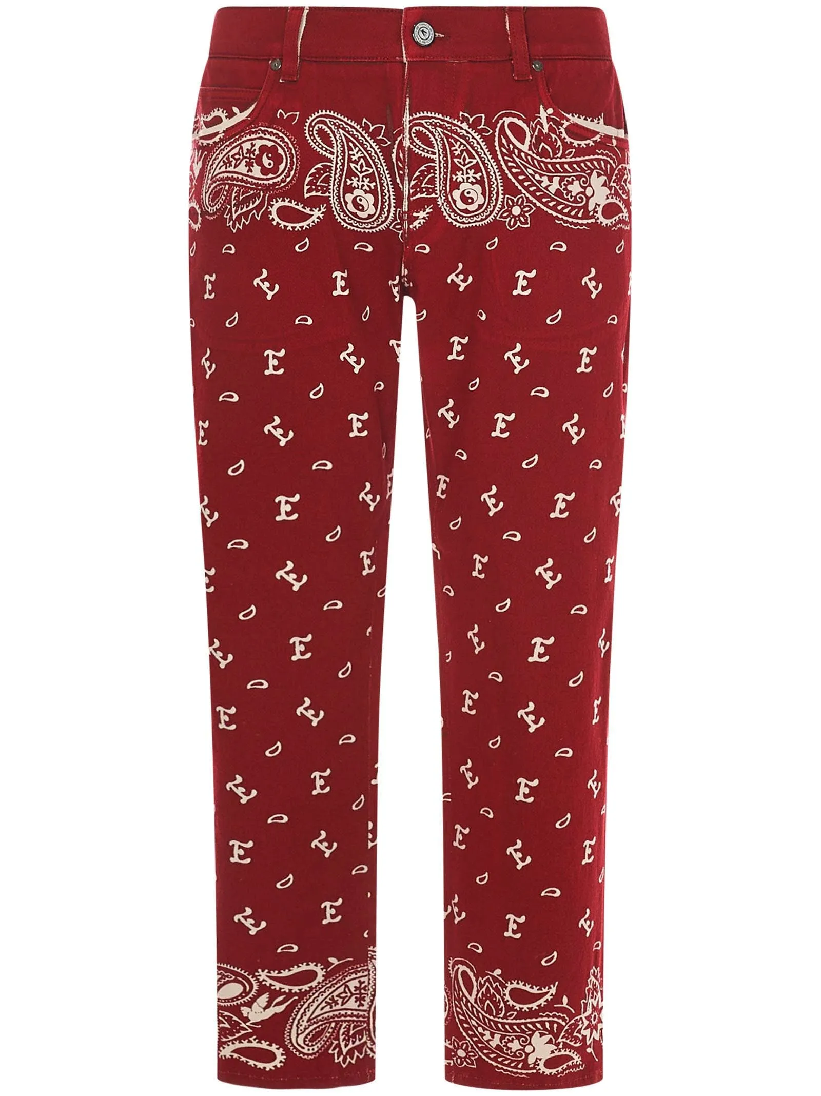 Etro Paisley Print Straight Leg Jeans