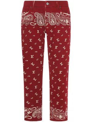 Etro Paisley Print Straight Leg Jeans