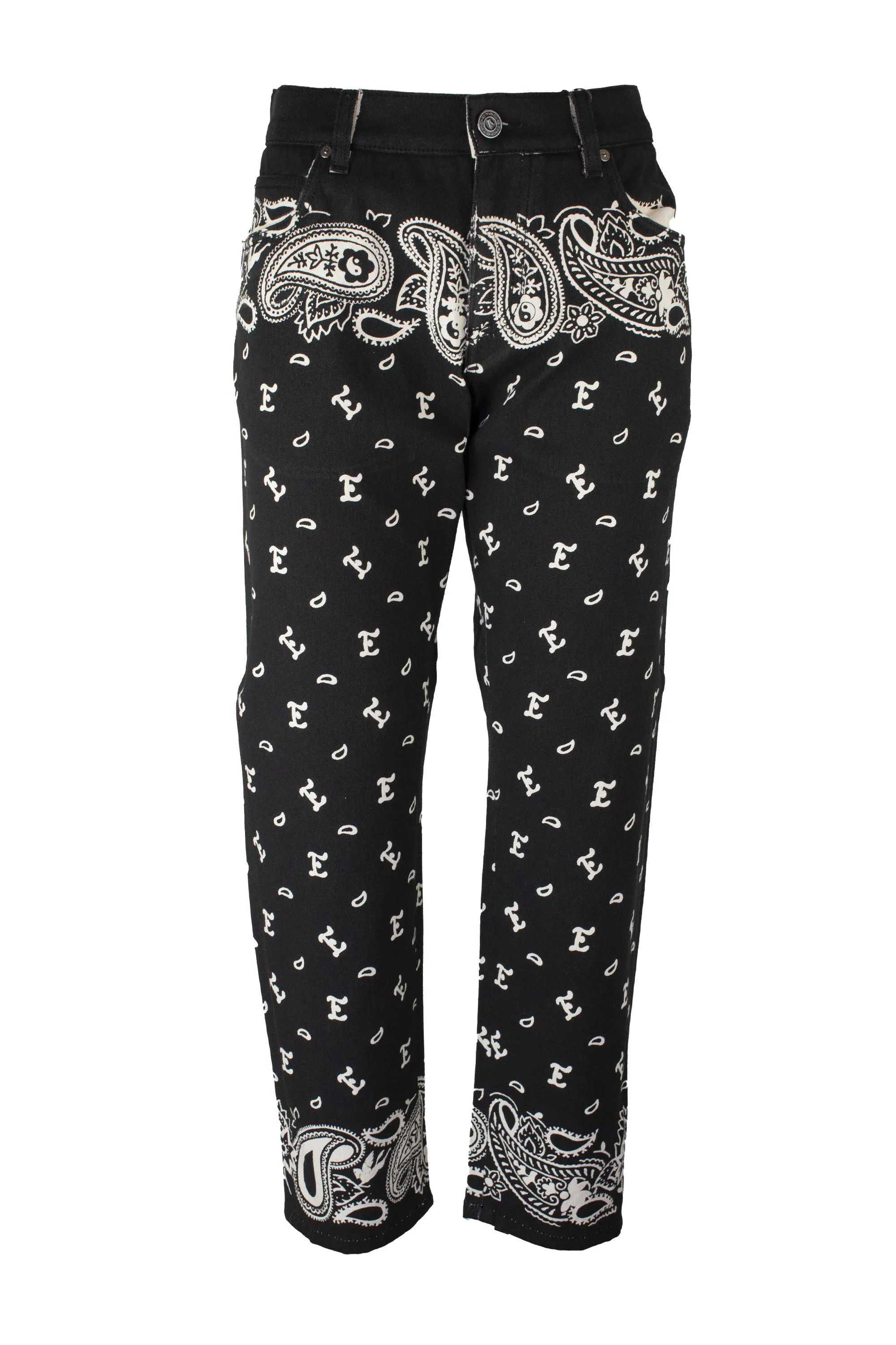 Etro Paisley Print Straight Leg Jeans