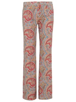 Etro Paisley Printed Mid Rise Jeans