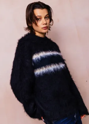 Flash Fluffy Stripe Knit Jumper