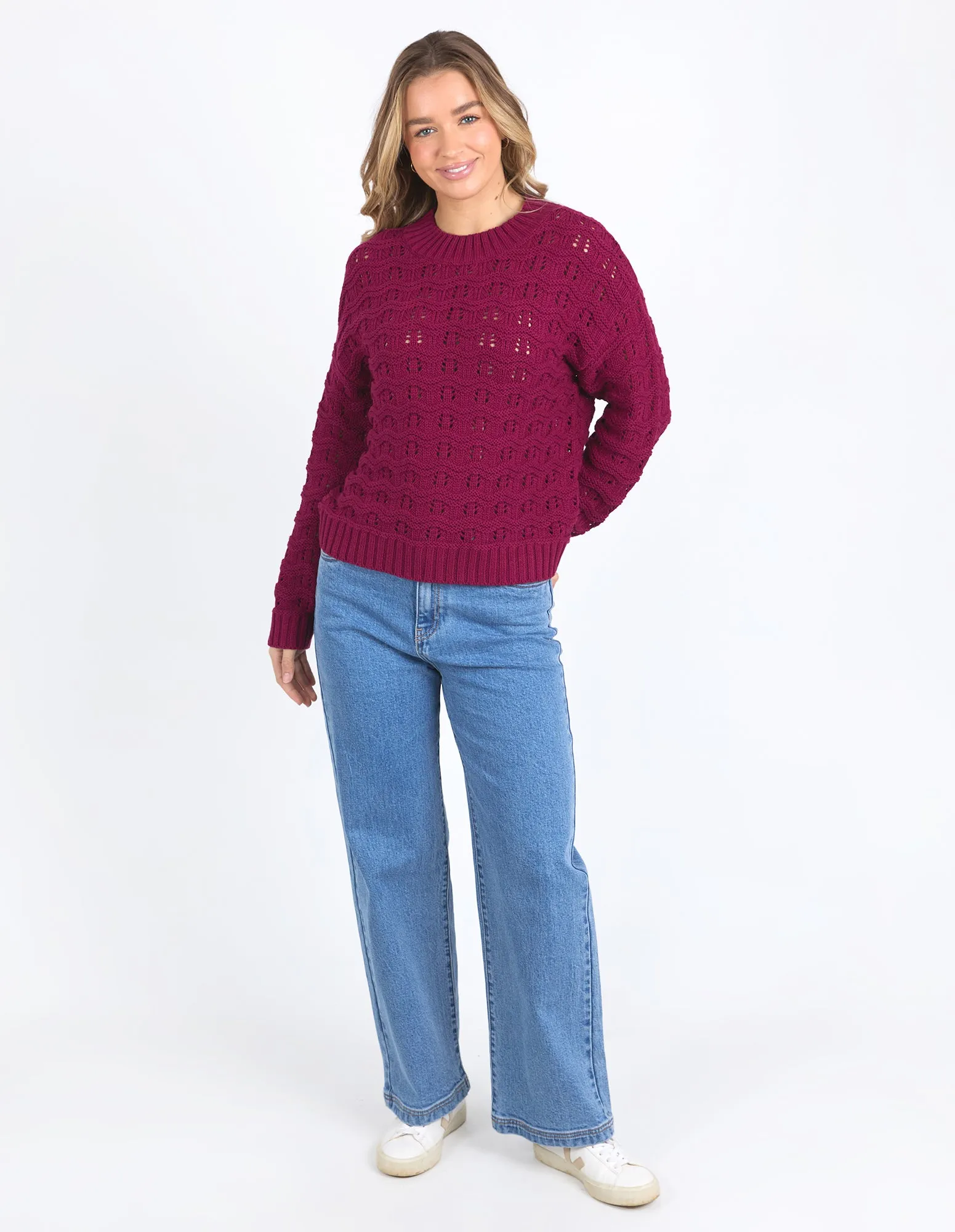 Foxwood Carter Knit Beetroot Red
