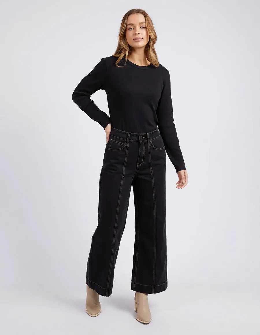 Foxwood Royal Wide Leg Jean Black