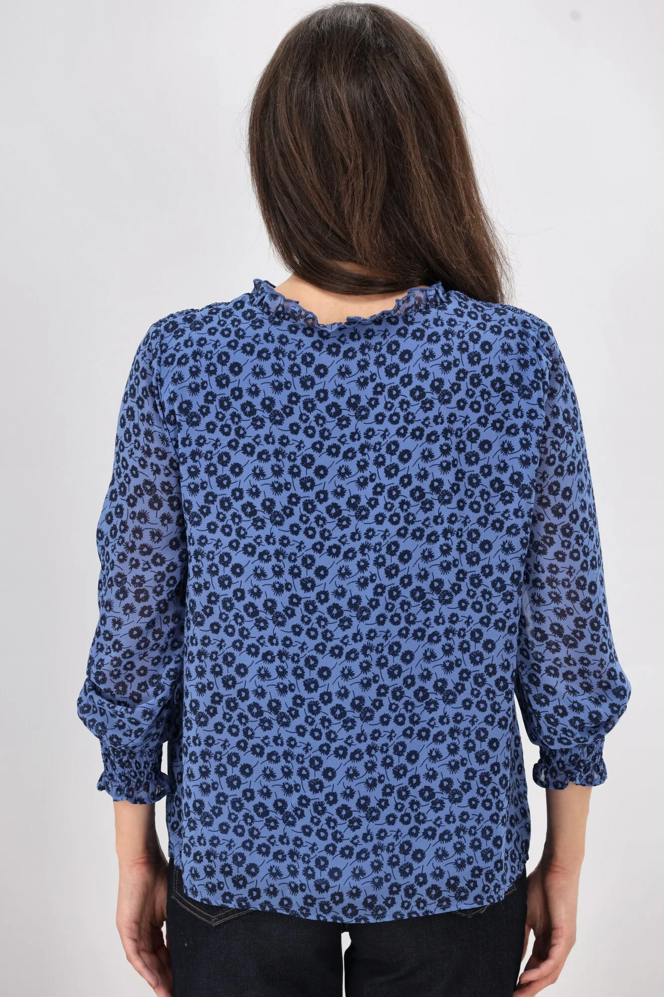 Gloss The Label Rosalia Shirred Bodice Top Azure