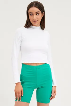 Green Bike Shorts Cotton