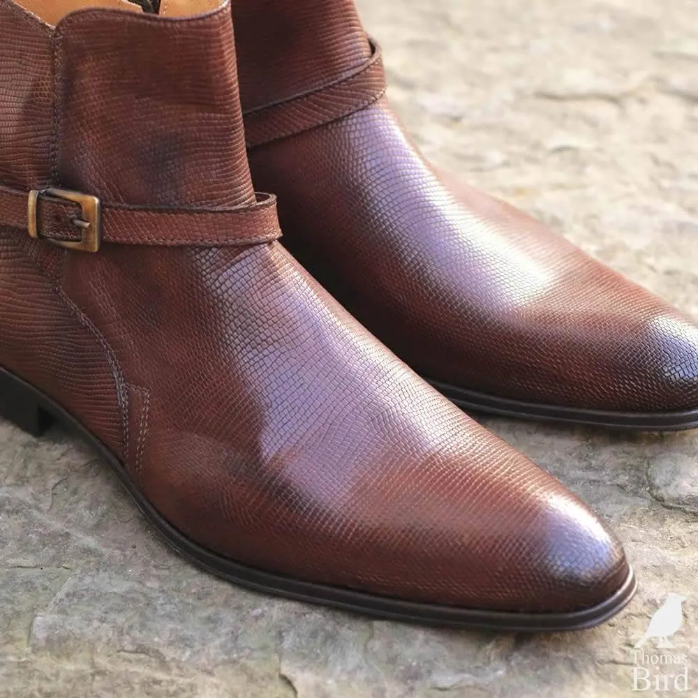 Jackson Jodhpur Zip Boot Tan Snakeskin