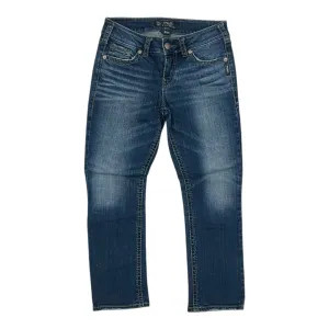 Jeans Cropped By Silver In Blue Denim, Size:4