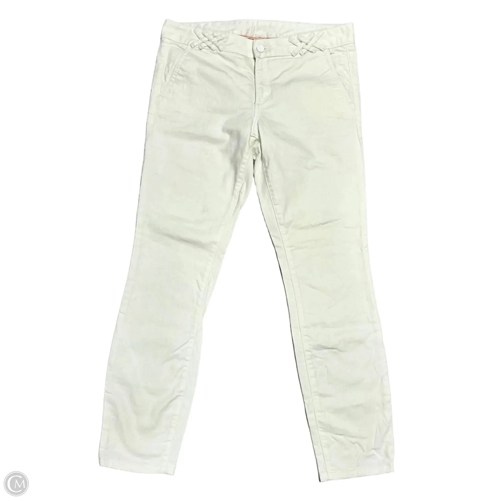 Jeans Designer By Tory Burch In White Denim, Size: 10