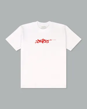 JNCO Los Angeles Tee. White/ Tango Red.