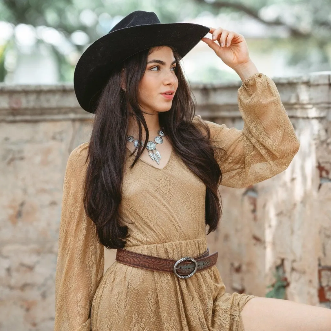 Jolene Tooled Leather Belt
