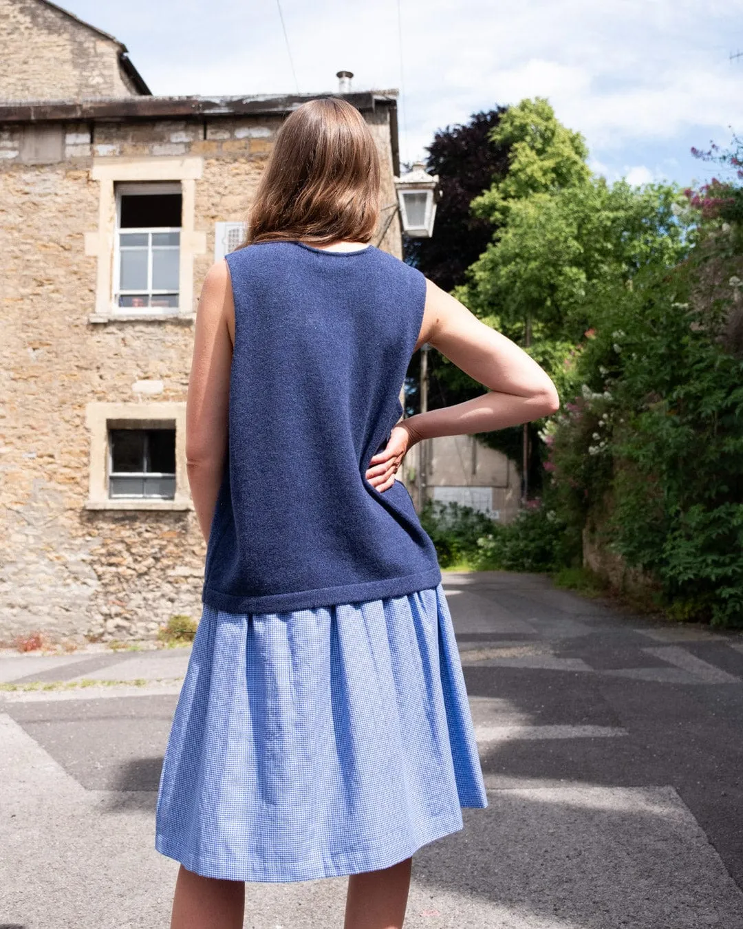Jordan Women's Cotton Casual Skirt | Little Blue Check