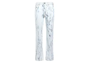 Just Cavalli Painterly Print Washed Straight-Leg Jeans
