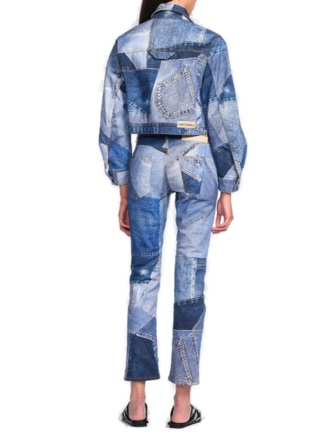 Just Cavalli Patchwork Straight Leg Jeans
