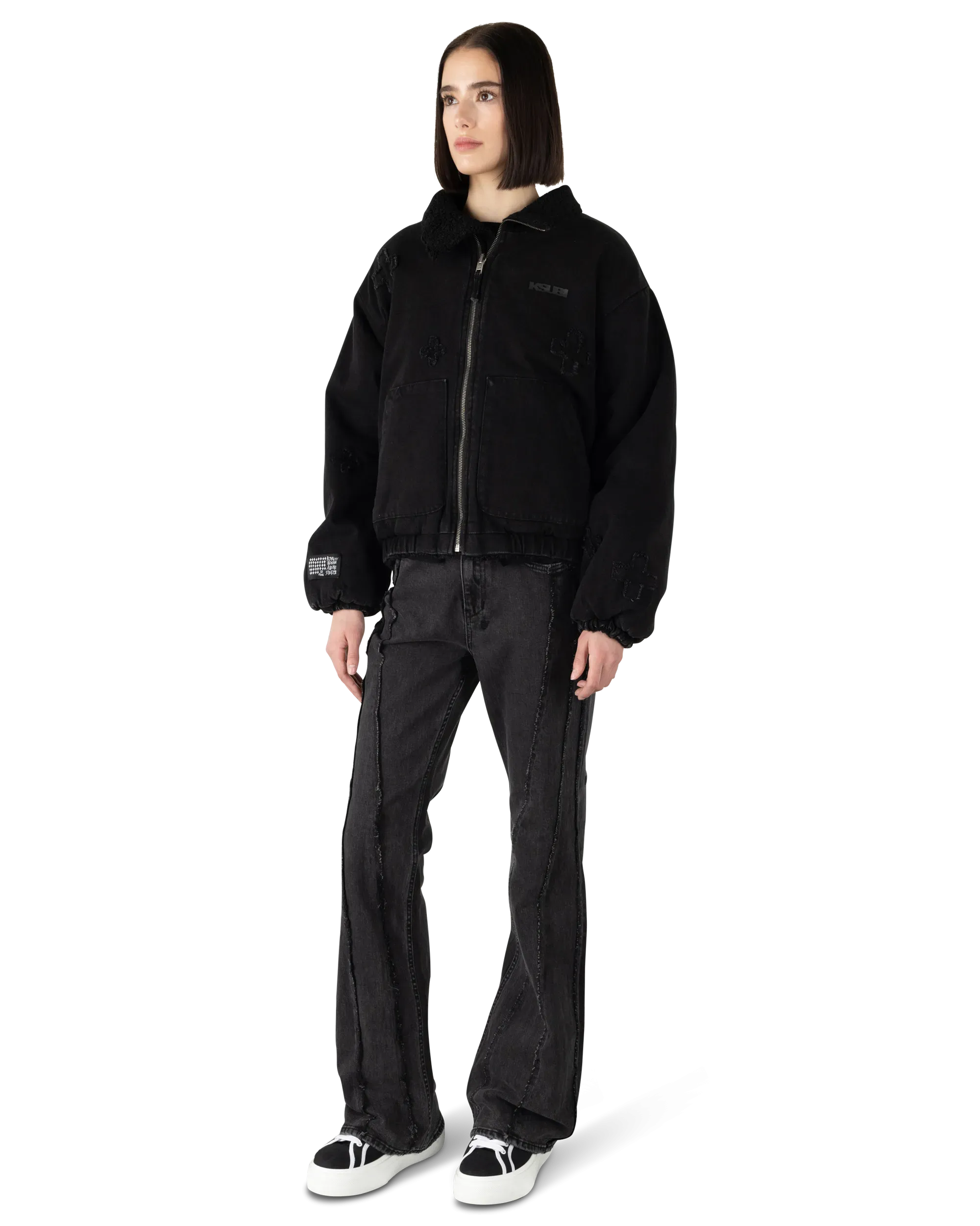 Ksubi Jeans Reversible Denim & Fleece Kraftwerk Puffer Jacket
