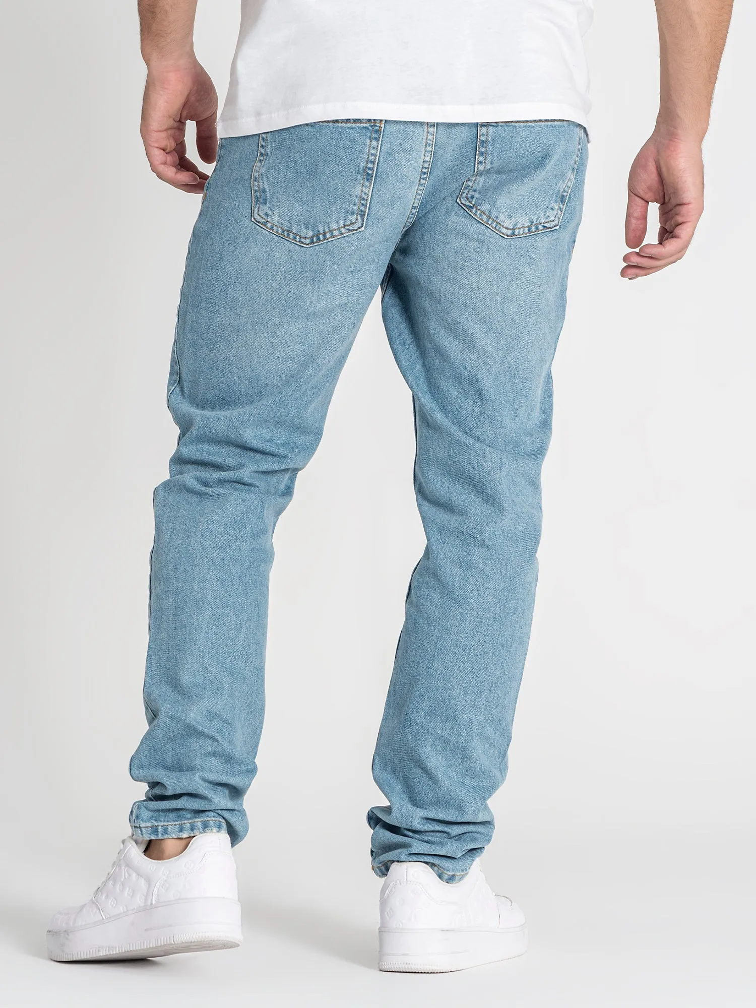 Light Blue Straight-Leg Jeans