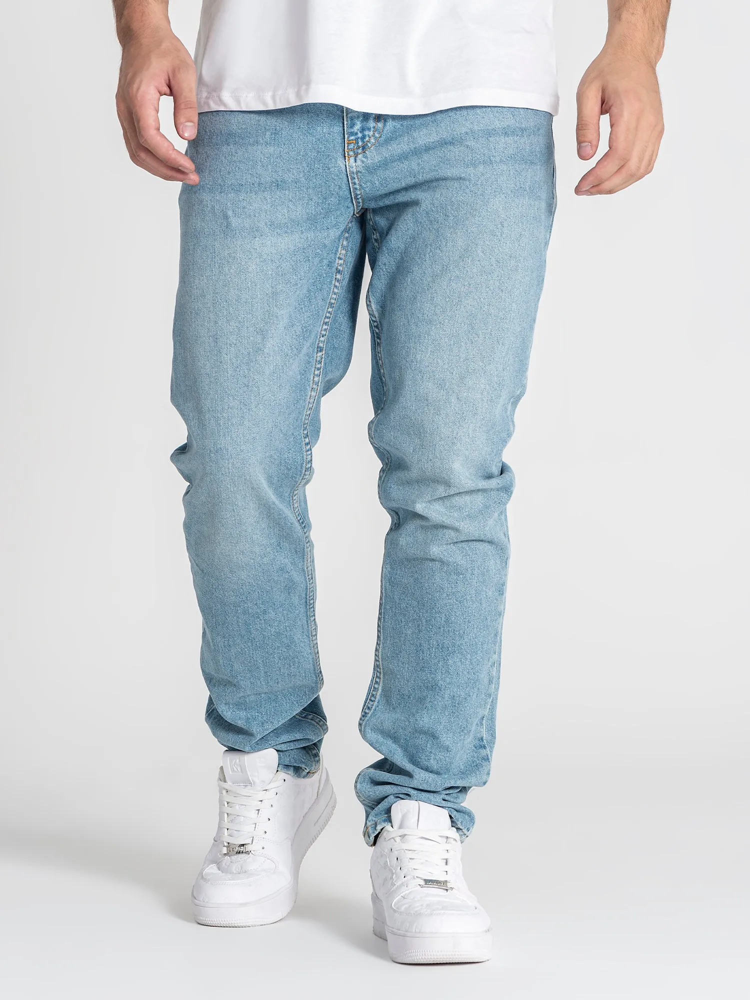 Light Blue Straight-Leg Jeans