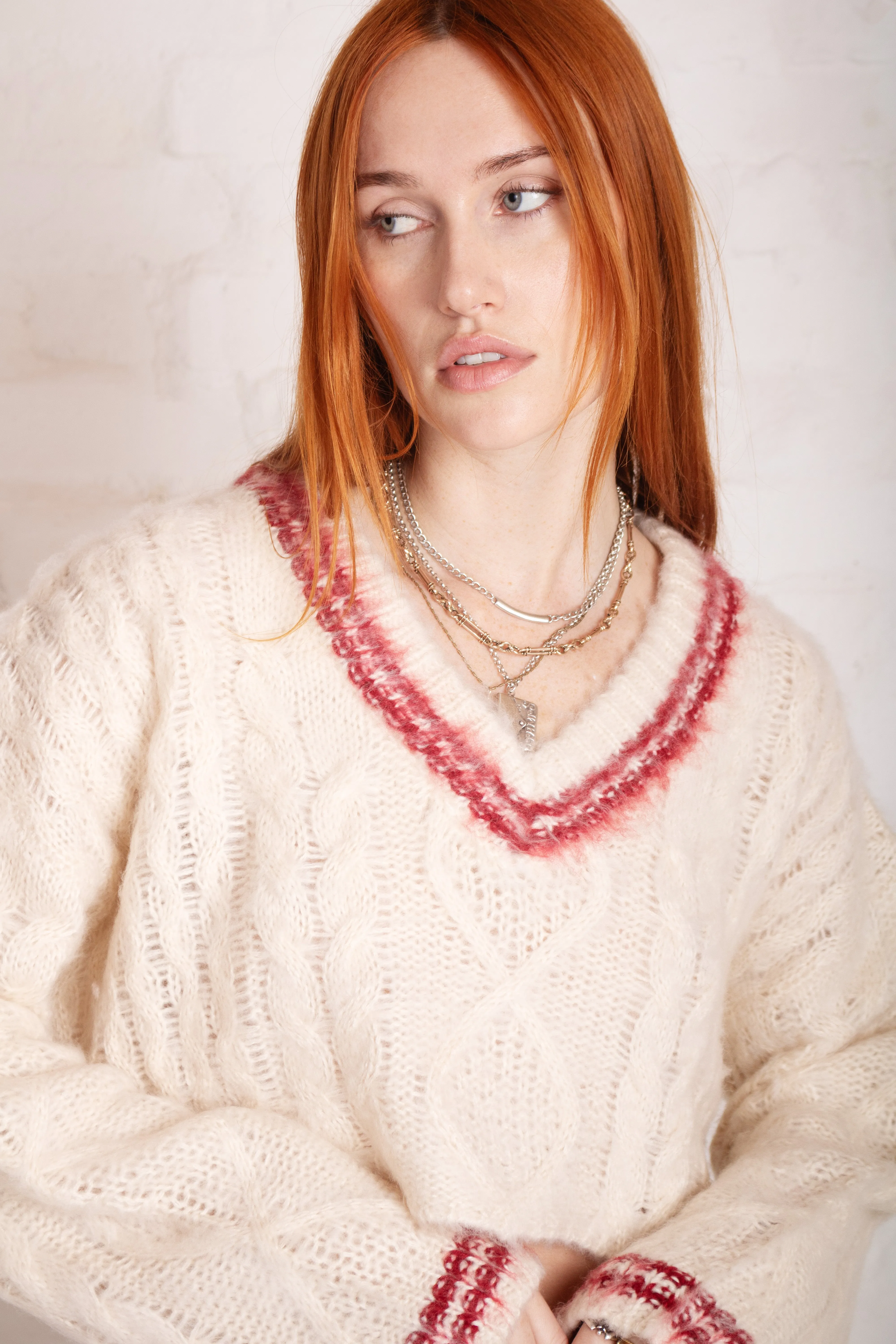 Load Varsity Crop Cable Knit