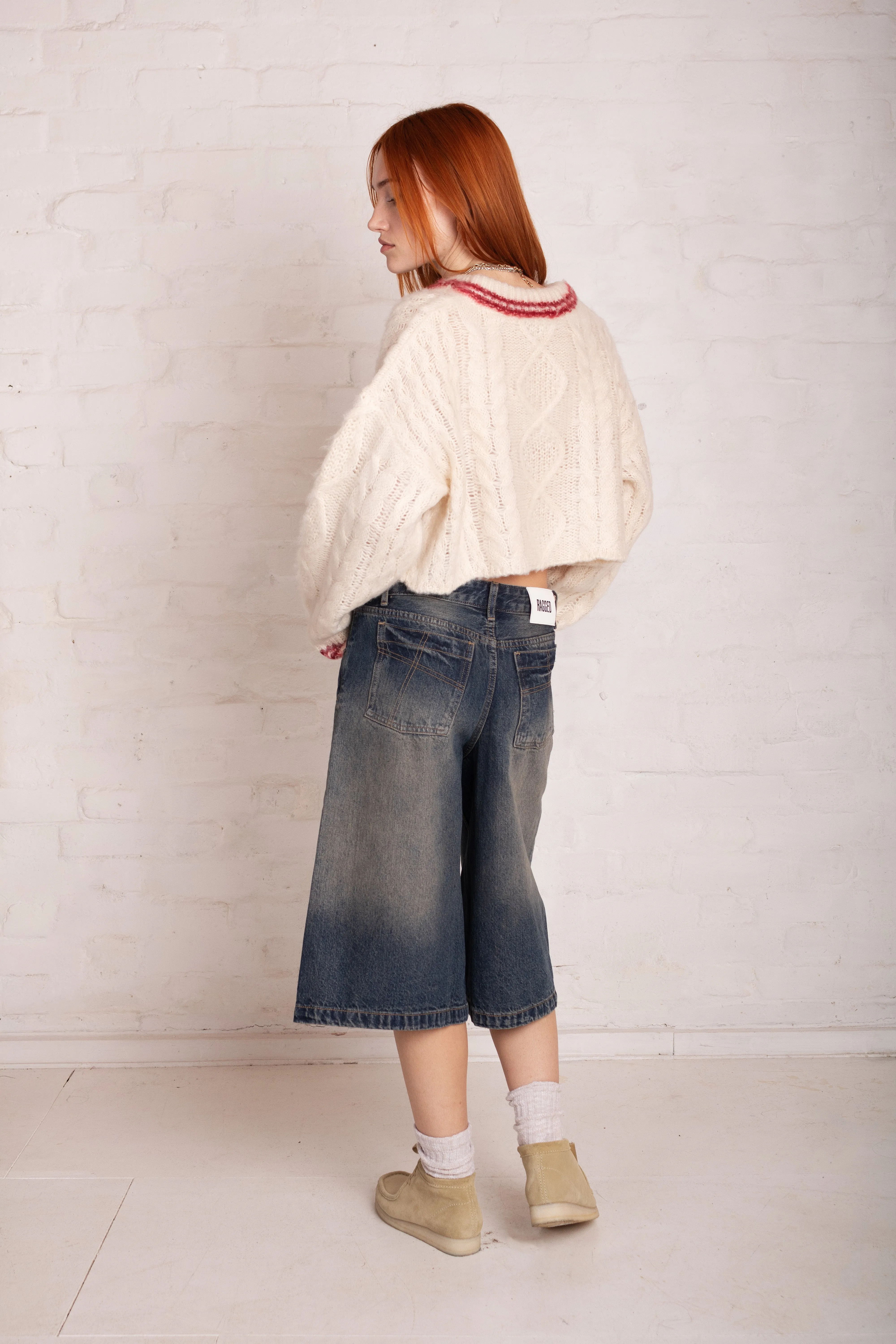 Load Varsity Crop Cable Knit