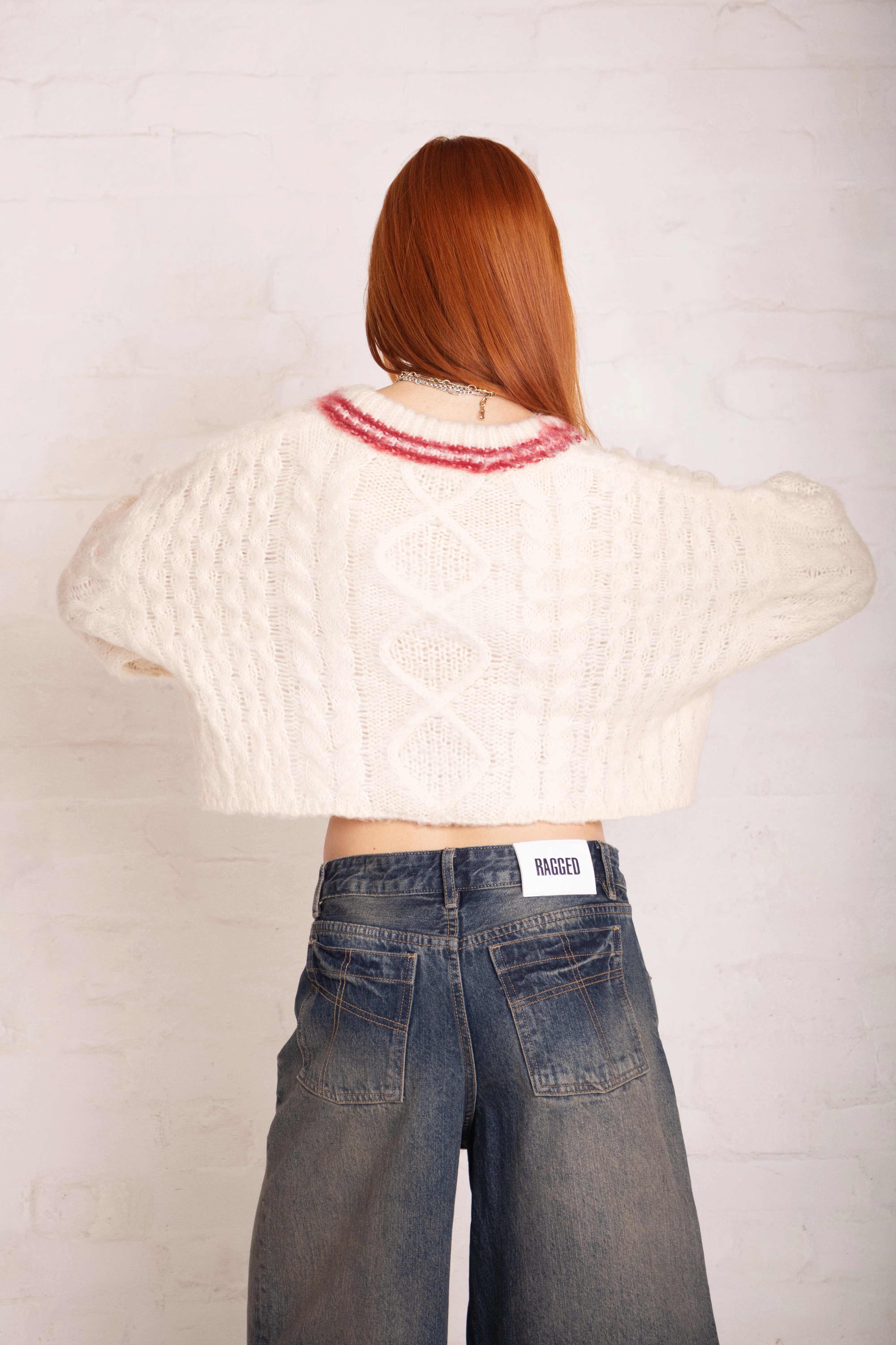 Load Varsity Crop Cable Knit